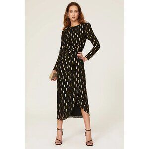 Yumi Kim Black and Gold Long Sleeve Dress